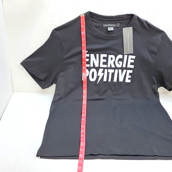 FRENCH CONNECTION TEE SHIRT BLACK COLOR, SOFT COTTON, SIZE MEDIUM (M) - Picture 4 of 8